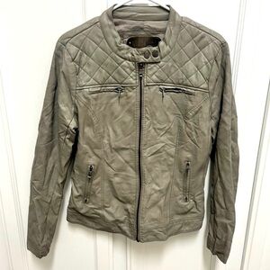 Cavalini Gray Leather Jacket | Size L